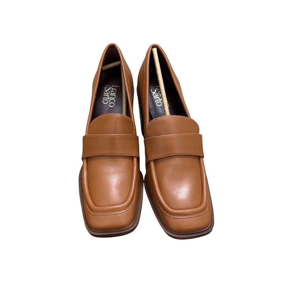 Franco Sarto Women's Storey Shoes 7.5 M Terracotta Square Toe‎ Block Heel Office